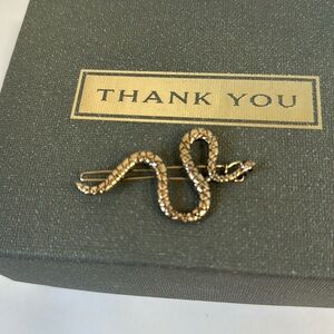 Gold snake hair clip barrette